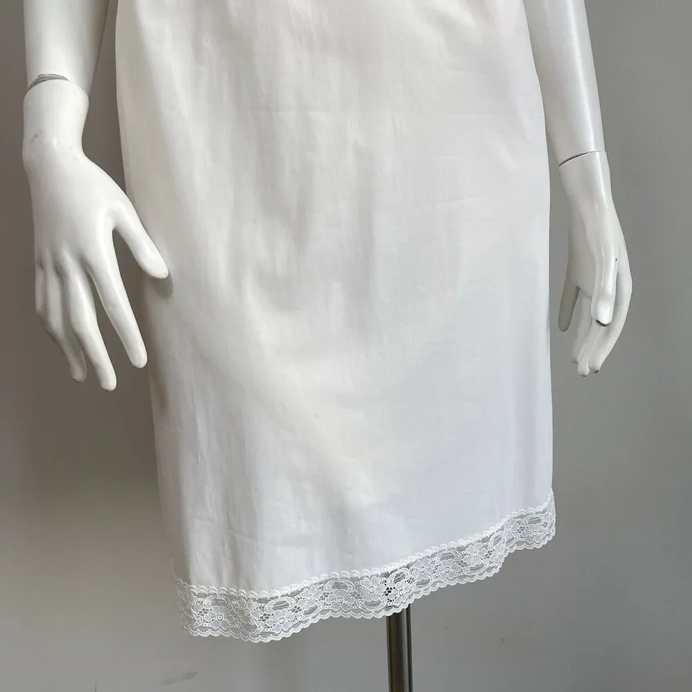 Vintage Vanity Fair Slip Dress Nylon Silky Lace Trim Size 34 Boho Fairy Romantic